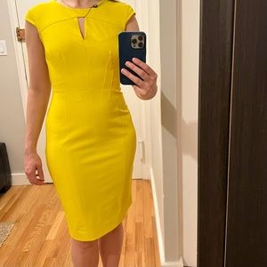 Karen Millen yellow pencil dress. Size UK 10. US 6. New with tags, never worn.